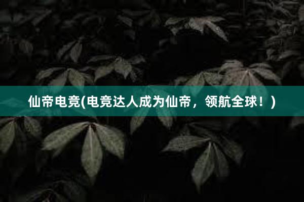 仙帝电竞(电竞达人成为仙帝，领航全球！)