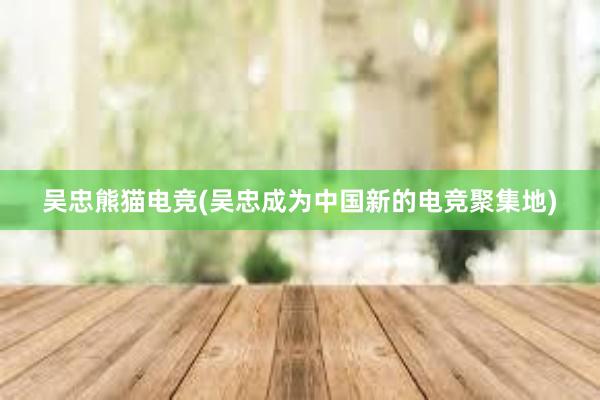 吴忠熊猫电竞(吴忠成为中国新的电竞聚集地)