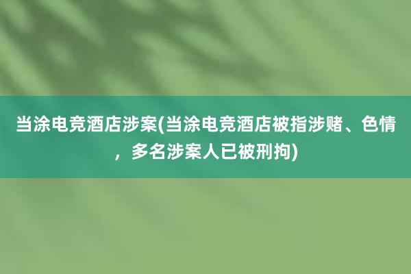 当涂电竞酒店涉案(当涂电竞酒店被指涉赌、色情，多名涉案人已被刑拘)