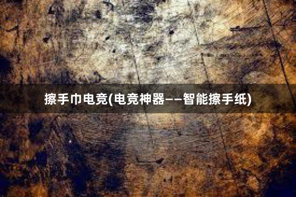 擦手巾电竞(电竞神器——智能擦手纸)