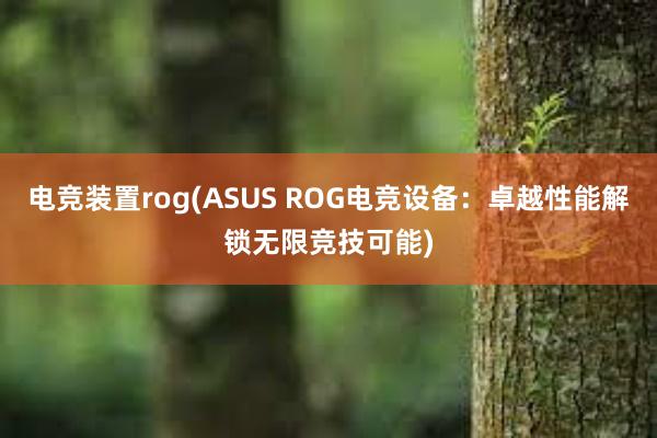 电竞装置rog(ASUS ROG电竞设备：卓越性能解锁无限竞技可能)