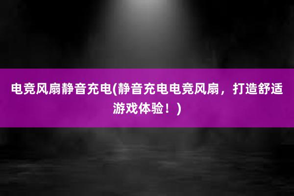电竞风扇静音充电(静音充电电竞风扇，打造舒适游戏体验！)