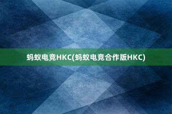 蚂蚁电竞HKC(蚂蚁电竞合作版HKC)