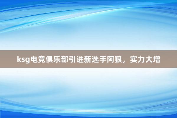 ksg电竞俱乐部引进新选手阿狼，实力大增