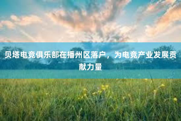 贝塔电竞俱乐部在播州区落户，为电竞产业发展贡献力量