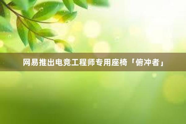 网易推出电竞工程师专用座椅「俯冲者」