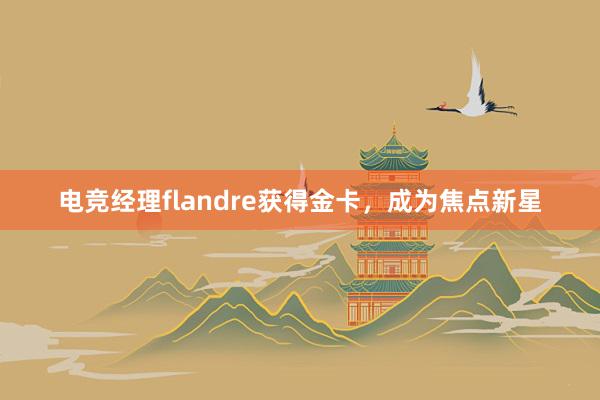 电竞经理flandre获得金卡，成为焦点新星